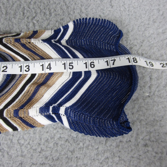 Chico's Travelers Cardigan sweater  size 1 (M) Seafaring Blue Zig Zag Stitch - Picture 14 of 15
